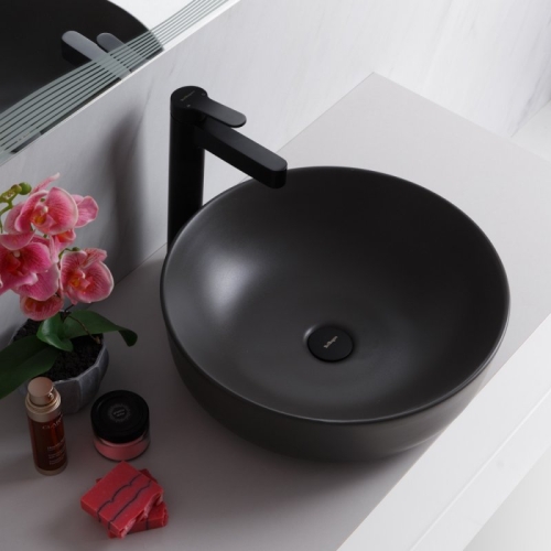 Раковина накладная Belbagno BB1315-H301 410х410х140мм черный матовый фото 3