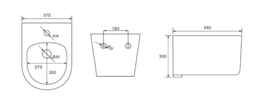 Биде подвесное Aquatek Мия AQ1004-MB, черное матовое фото 2
