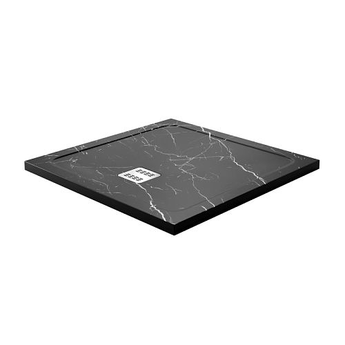 Душевой поддон искусственный камень Wasserkraft Neime 90*90 черный мрамор