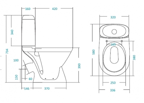 Компакт Santek Римини (1 режим слива) с сидением полипропилен фото 4