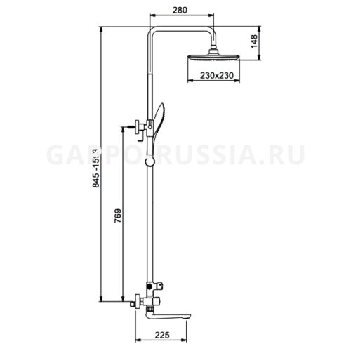 Душевая система со смесителем Gappo G2449 белый/хром фото 2
