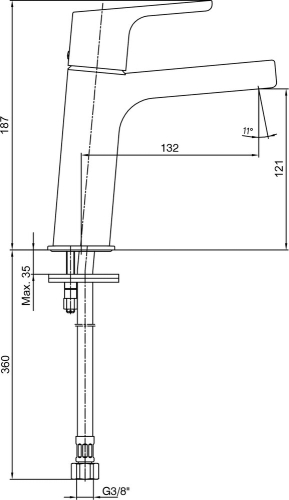 Смеситель для раковины E.C.A Luna 102108940EX хром фото 4