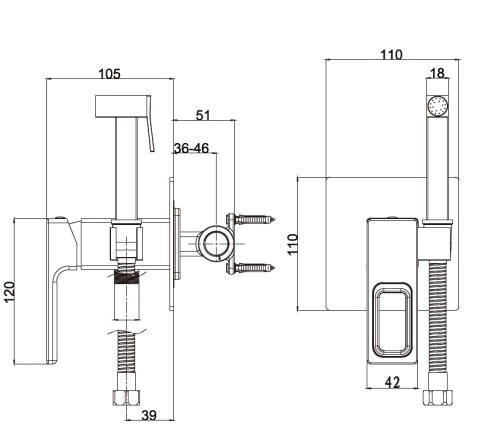 Смеситель с гигиеническим душем Gappo Futura G7217-8 белый/хром фото 2