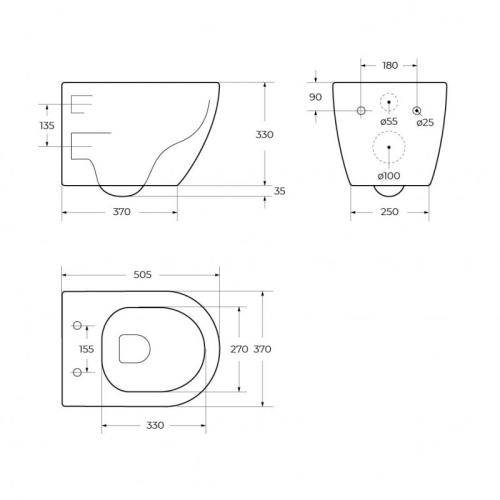 Унитаз подвесной Cezares STYLUS CZR-513-TH-R с сидением микролифт фото 5