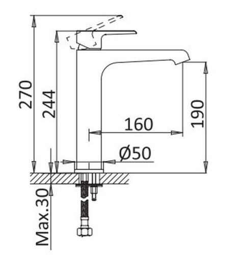 Смеситель для раковины высокий CEZARES NAUTIC-LC-01-W0 хром фото 2