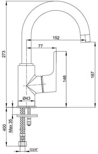 Смеситель для раковины E.C.A Luna 102108953EX хром фото 2