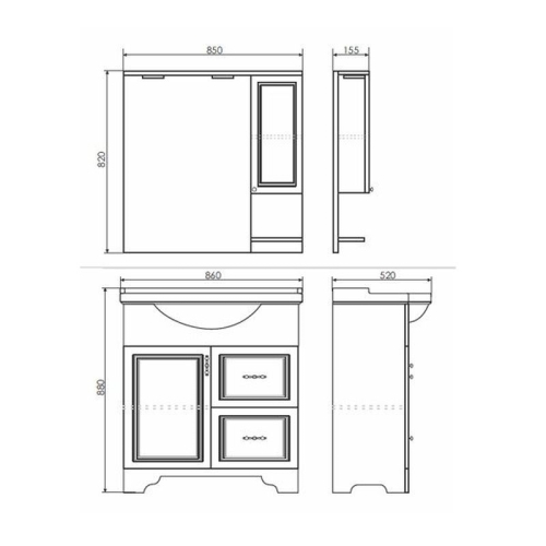 Зеркало-шкаф Comforty Севилья 85 100 фото 3