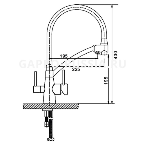 Смеситель для кухни G4398-17 хром-серый фото 7
