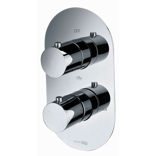 Встроенный смеситель для ванны на 3 положения Wasserkraft Berkel 4844 Thermo хром