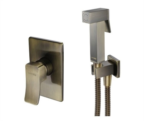 Смеситель с гигиеническим душем Wasserkraft Exter A01652 встраиваемый бронза