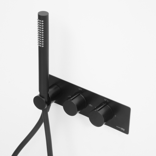 Термостатический смеситель для душа Wasserkraft Elbe 7488 Thermo со встраиваемой системой монтажа, черный soft touch фото 5