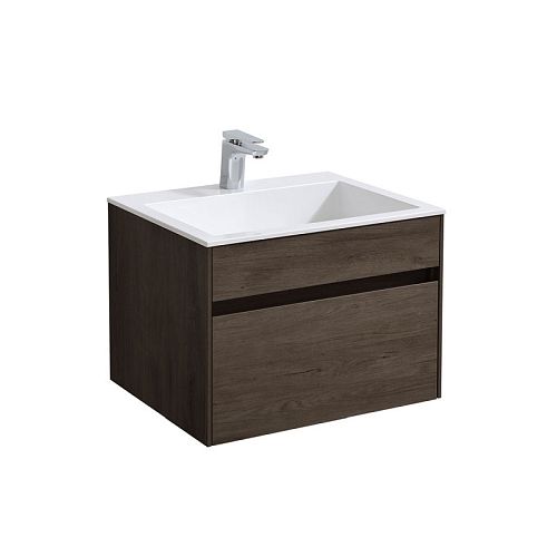 Тумба с раковиной Vincea Chiara 60, 80, 100 R.Oak Темный Дуб, подвесная, раковина белая
