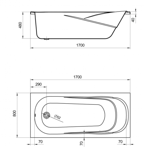 Акриловая ванна Santek Касабланка XL 170*80, 180*80 фото 4