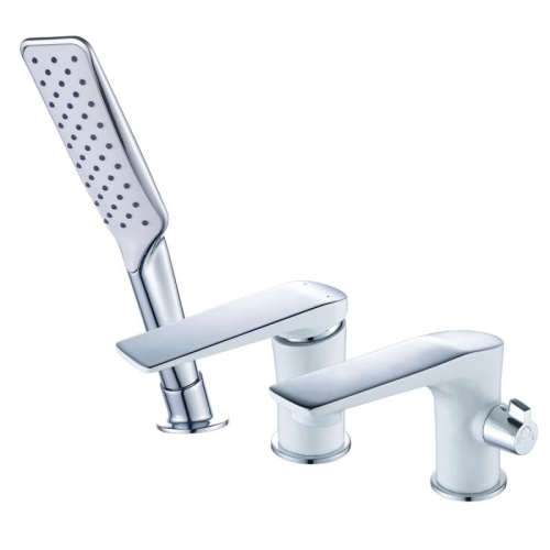 Смеситель на борт ванны 3 отв Lemark ALLEGRO LM5945CW хром-белый