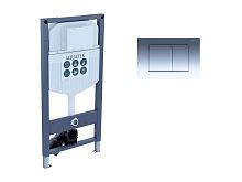 Инсталляция Aquatek Duos 50 INS-0000023 + кнопка хром, черный, оружейная сталь
