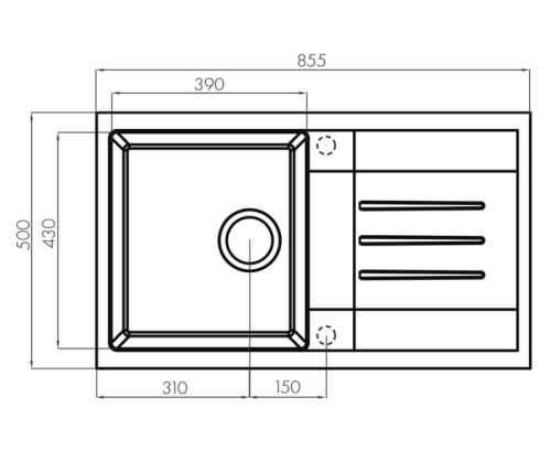 Мойка кухонная из литого мрамора AQUATON ВЕРОНА 86 фото 2