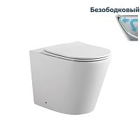 Унитаз приставной Aquatek Вега AQ1906-00 безободковый тонкое сиденье с доводчиком