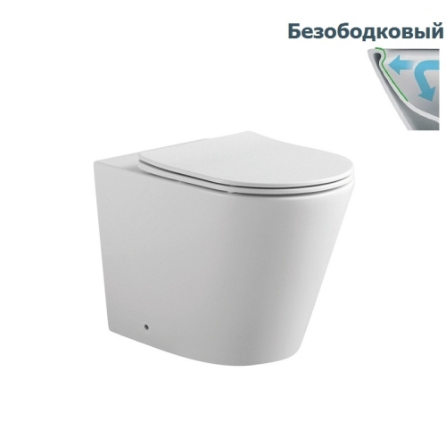 Унитаз приставной Aquatek Вега AQ1906-00 безободковый тонкое сиденье с доводчиком