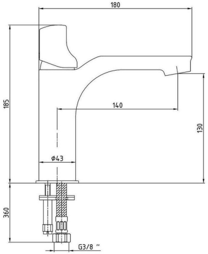 Смеситель для раковины E.C.A Myra 102108986HEX хром фото 2