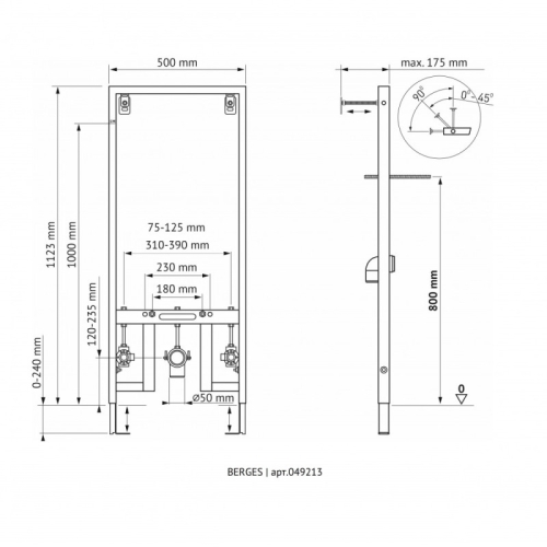 Инсталляция для биде Berges Novum 049213 с выходами на гор. и хол. воду фото 4