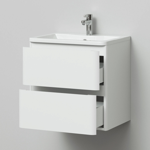 Тумба с раковиной Итана Roberto 60, 70 подвесная, белая фото 3