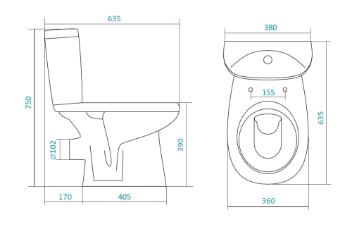 Компакт Santek Анимо (1 режим смыва) с сидением полипропилен фото 3
