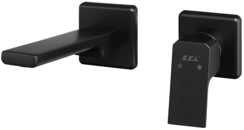 Смеситель со стены (внешняя часть) для раковины E.C.A. Смеситель для раковины E.C.A. Tiera 102167605C1EX-KK черный матовый