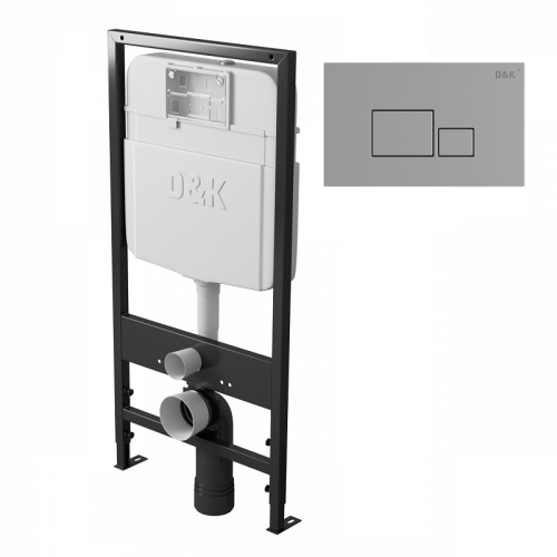 Инсталляция для унитаза D&K DI8055119 + клавиша Quadro хром, матовый хром, белый, черный