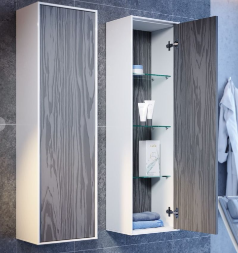 Пенал подвесной Aqwella GENESIS 35 см серый фото 2