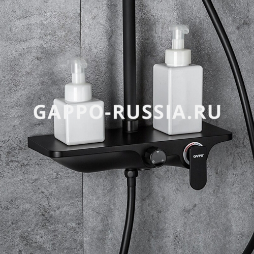 Душевая система со смесителем Gappo G2495-5 черный фото 4