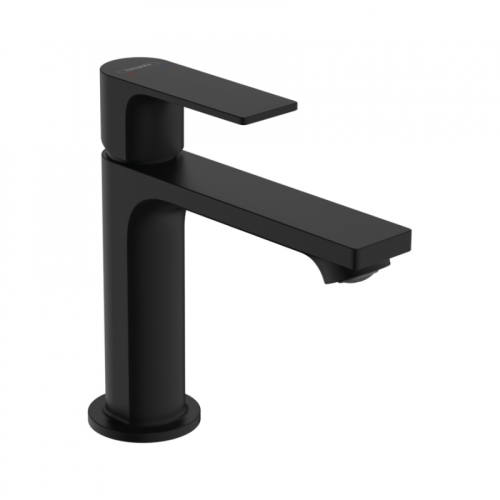 Смеситель для раковины Hansgrohe Rebris E110, с донным клапаном, черный матовый, 72557670