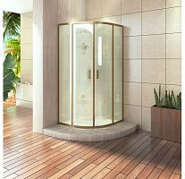 Душевое ограждение Affetto Omega 90*90, 100*100 бронза, золото