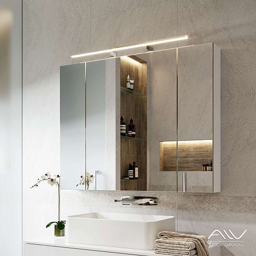 Шкаф зеркальный Alavann Univers 80, 100 белый без светильника