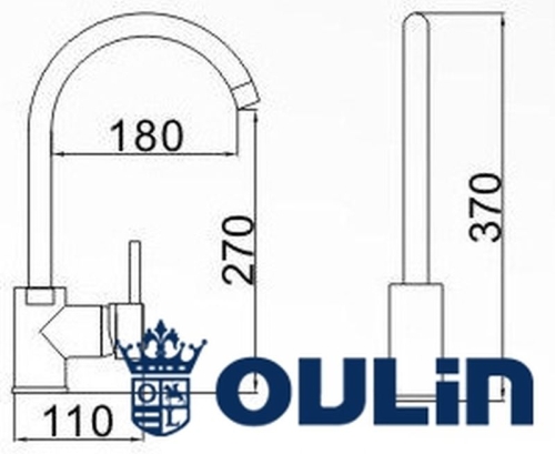 Смеситель для для кухни OULIN OL-8006 хром фото 5