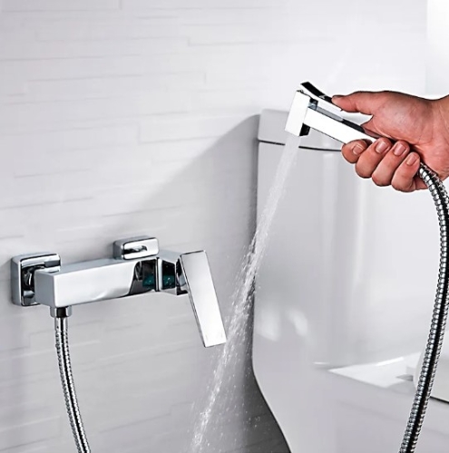 Смеситель с лейкой для гигиенического душа Ledeme L5278 хром фото 3