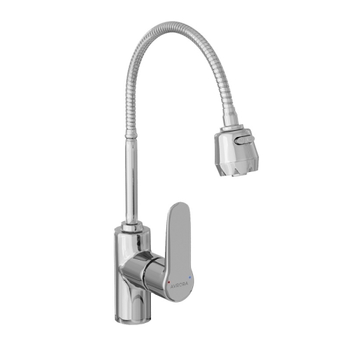 Смеситель для кухни с гибким изливом Avrora Kitchen AV9001 хром