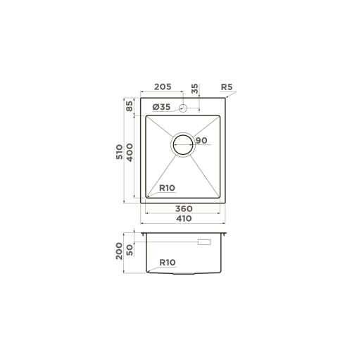Кухонная мойка OMOIKIRI Akisame 41 1.2 мм нерж сталь (3 цвета) фото 5