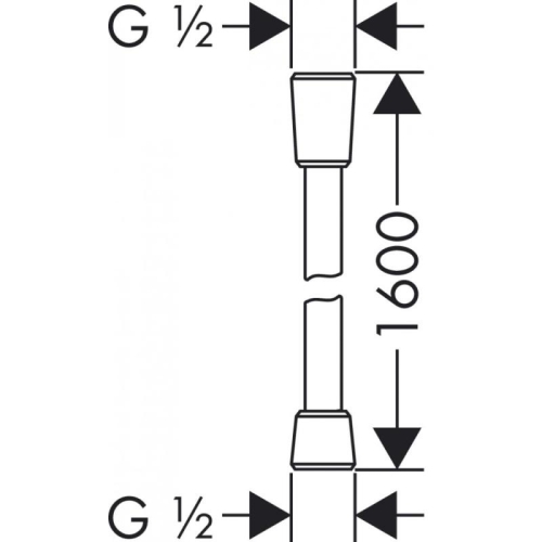 Шланг Hansgrohe Isiflex с защитой от перекручивания 160 см. 28276000, хром фото 2