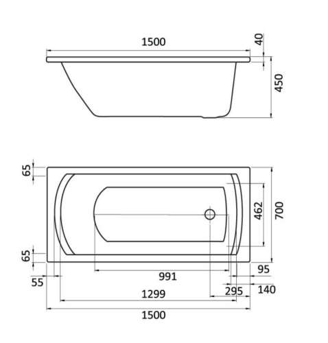 Акриловая ванна Santek Монако 150, 160, 170*70 фото 4