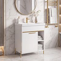 Тумба с раковиной Azario Руфина 60Н, 80/2Н напольная белая