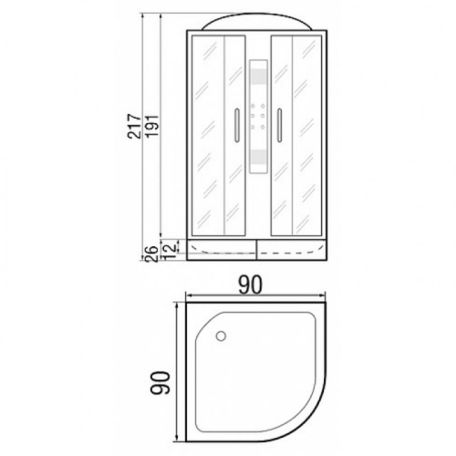 Душевая кабина River TEMZA 90*90, 100*100/24 МТ сред поддон фото 10