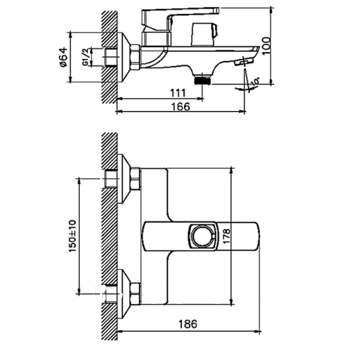 Смеситель для ванны Haiba HB60176 хром фото 2