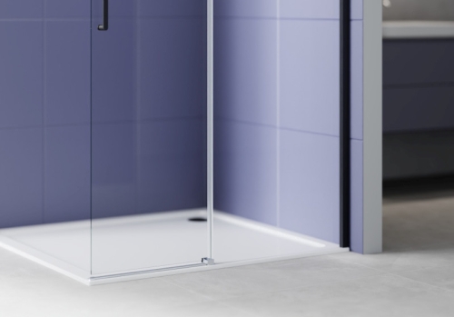 Душевая перегородка Aquatek AQ.WISL.120.1BL 120 раздвижная, профиль черный матовый фото 4