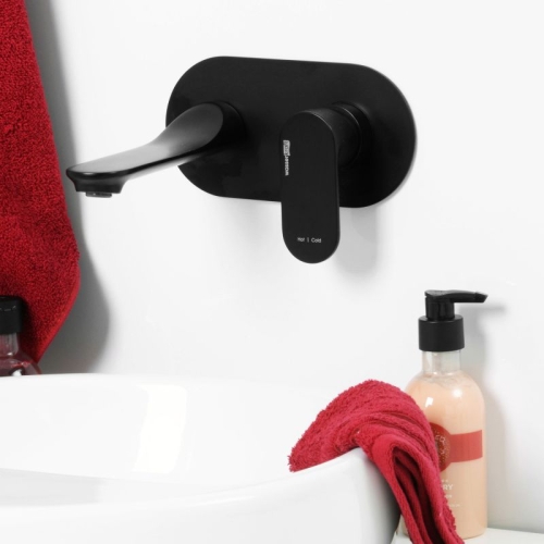 Смеситель для умывальника Wasserkraft Elbe 7430 чёрный Soft-touch встроенный фото 2
