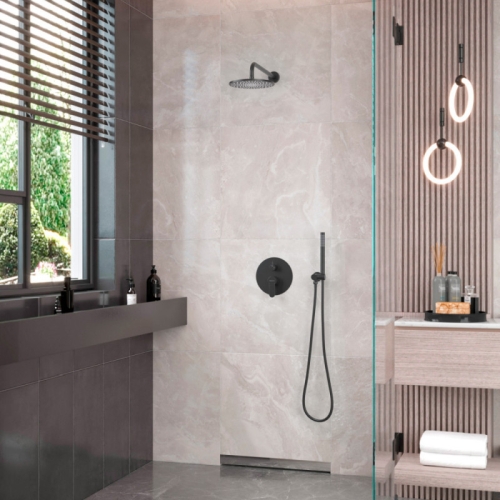 Душевой комплект Berges Ventas 2R BLACK 073004, черный матовый фото 2