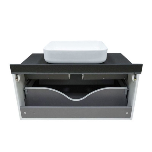 Тумба с умывальником Comforty Милан 90 120 белый глянец подвесная фото 7