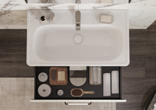 Тумба с раковиной Aquaton Нео-Классика 85 Белый камень фото 5