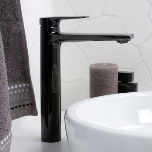 Смеситель высокий для умывальника Wasserkraft Glan 6603H черный глянец фото 2
