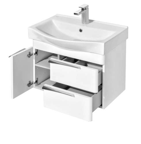 Тумба с раковиной Aquaton Беверли 65, 80, 100 Белый Глянцевый фото 4