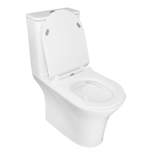 Унитаз напольный безободковый Azario Fretta Round AZ-1217 + AZ-1216 с сидением микролифт, смыв Geberit фото 2